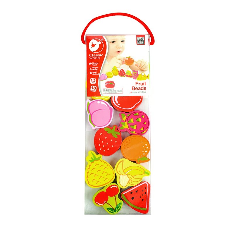 Classic World - Classic World World wooden threading beads, fruit,