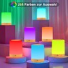 GIACOMO Nachttischlampe 2er Set mit 256 RGB Farben & 4 Modi, LED Nachttischlampe Touch Dimmbar, USB Aufladbare Nachtlicht Kinder mit Timing, Memory Funktion, Tischlampe Kabellos fr Schlafzimmer, Wohnzimmer
