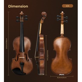 Vangoa 4/4 Full Size Acoustic Violin, Violin kits for Students & Beginners
