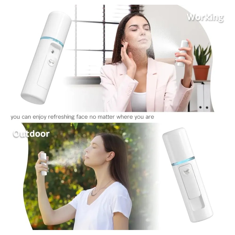 Vaporizador Facial, Nano Mister, Mini Lop, Usb, Blanco, 20ml