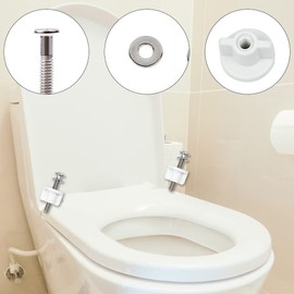 2 Sets Toilet Seat Screws and Bolts, Toilet Seat Fixings Fix Expanding Top Nuts Screws with Metal Washers Toilet Bolt Set for Replacing Top Mount Toilet Seat Hinges