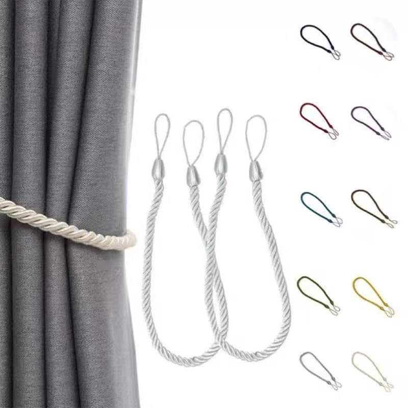 2pcs Grey Curtain Tiebacks 59CM Polyester Curtains Tied Rope For