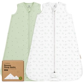 2-Pack Baby Sleep Sacks, Zipper Wearable Blanket - 0.5TOG Organic Cotton, Lightweight, Soft Cozy Toddler Sleeping Sack 6-12 months,Easy to Wear Large Newborn Transition Swaddles Sleepsacks (Bunnies)