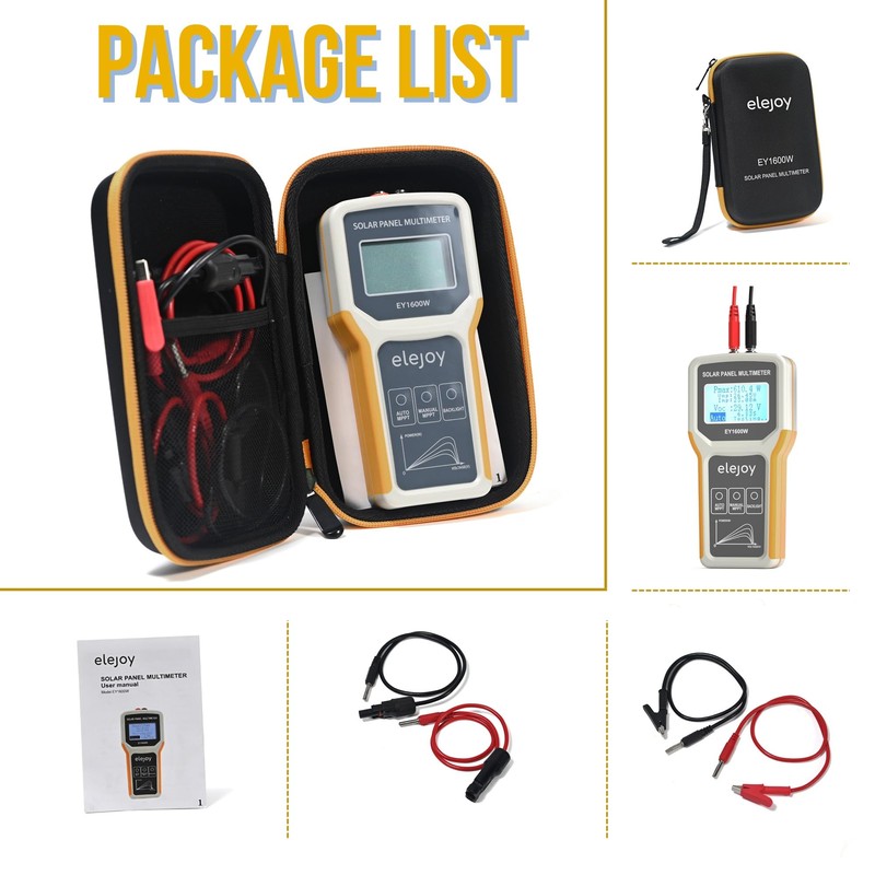 EY1600W Solar Panel Tester Multimeter, DC/AC Solar Panel Watt Meter,