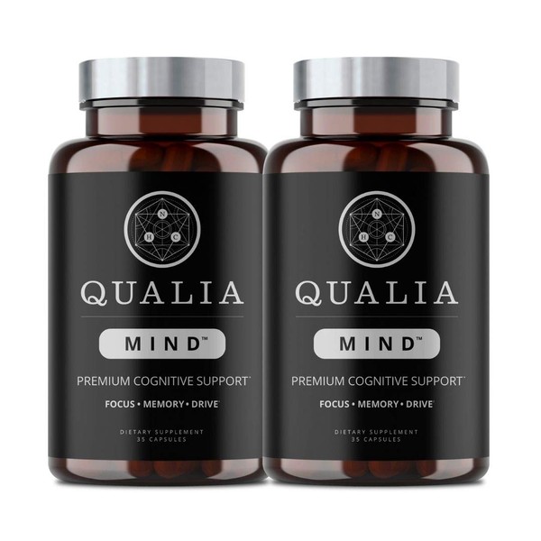 Qualia Mind Nootropics | Top Brain Supplement for Memory, Focus, Mental Energy, and Concentration with Ginkgo biloba, Alpha GPC, Bacopa monnieri, Celastrus paniculatus, DHA & More | (35 ct.) 2-Pack