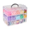 Bright Creations 3-Tier Stackable Plastic Craft Storage Containers with 30