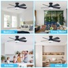 Depuley Modern Ceiling Fan with Light: 35-Inch Black Small Fans