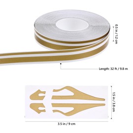 Pinstripe Tape Decal,Gold Pinstripe Tape Side Car Stripe Decals - Vehicle Waistline Decal Universal Modified Decoration for Cars Go Kart Motorcycle