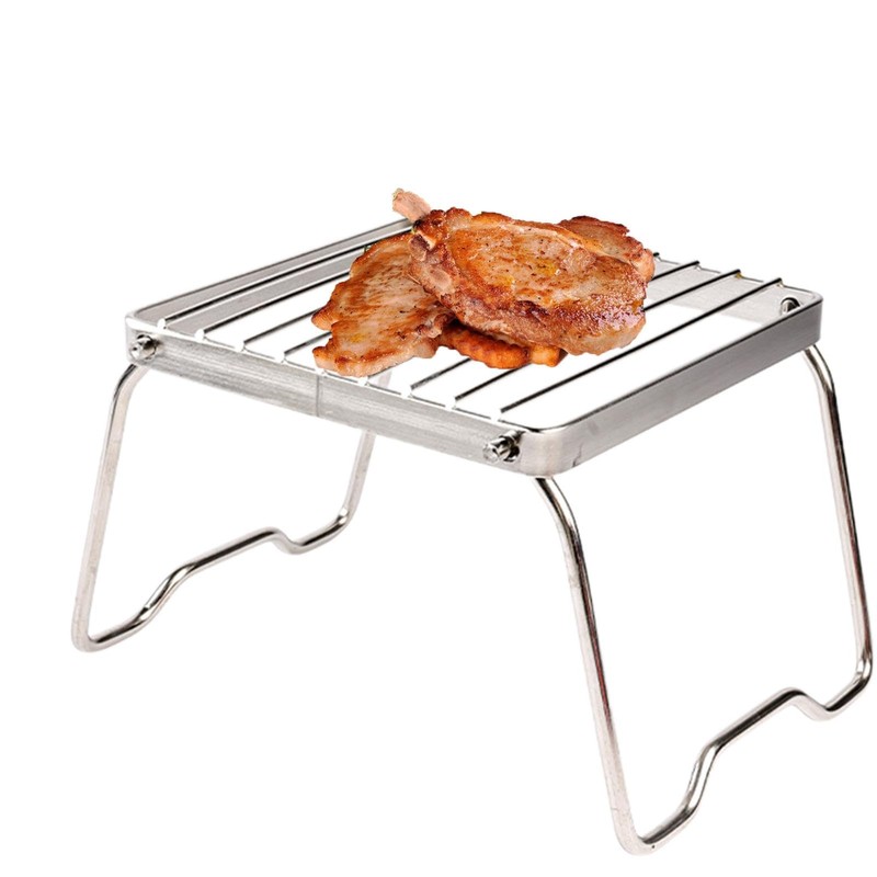 Folding Campfire Grill - Stainless Steel Firepit Grill Grate,Stainless Steel