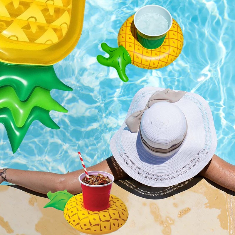 Inflatable Drink Holder 20 Pack Inflatable Pineapple Pool Float Drink