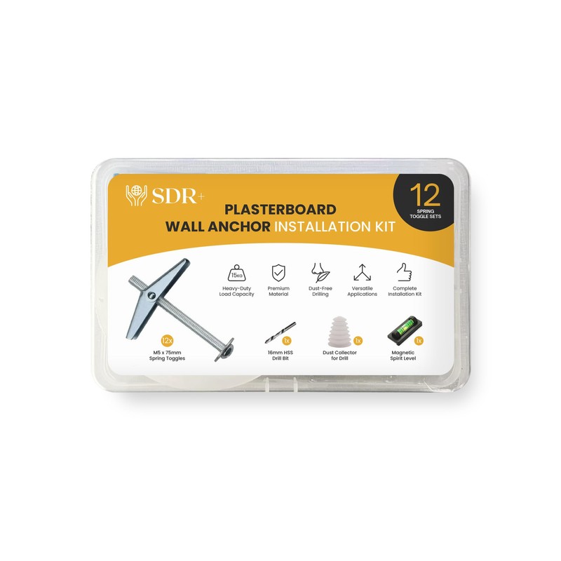 Plasterboard Cavity Fixings Complete Installation Kit | 12 Heavy Duty