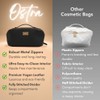 Travel Makeup Bag,Vanity Case,Large Capacity,Cosmetic Bag,Organizer with Divider,Vegan Leather,Open Flat