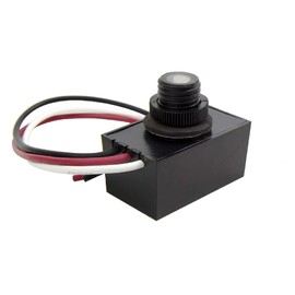 Solus Dusk-to-Dawn Button Sensor for Outdoor Fixtures and Lamp Posts – Auto Photocell Control, 120V, UL Listed, Black (Pack of 1)