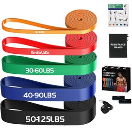 Giiyr fitnessbänder Widerstandsbänder mit 5 Stufen,Resistance Bands für Männer und Frauen,Fitnessband Set Trainingsbänder für Yoga, Pilates, Training, Physiotherapie, Klimmzughilfe, Krafttraining