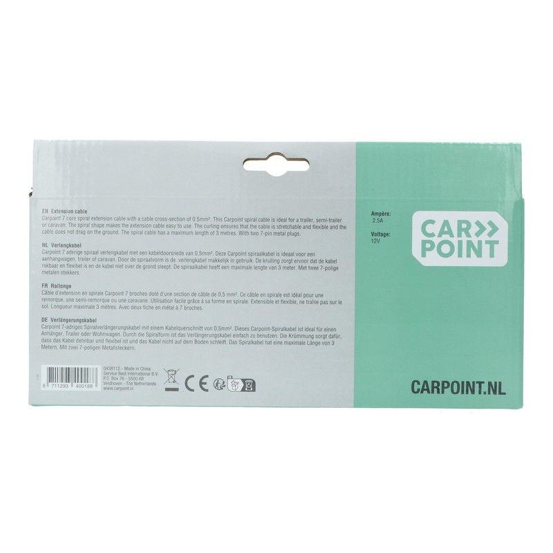 Carpoint 0438112 Extension Cord for Trailer 7-Pole
