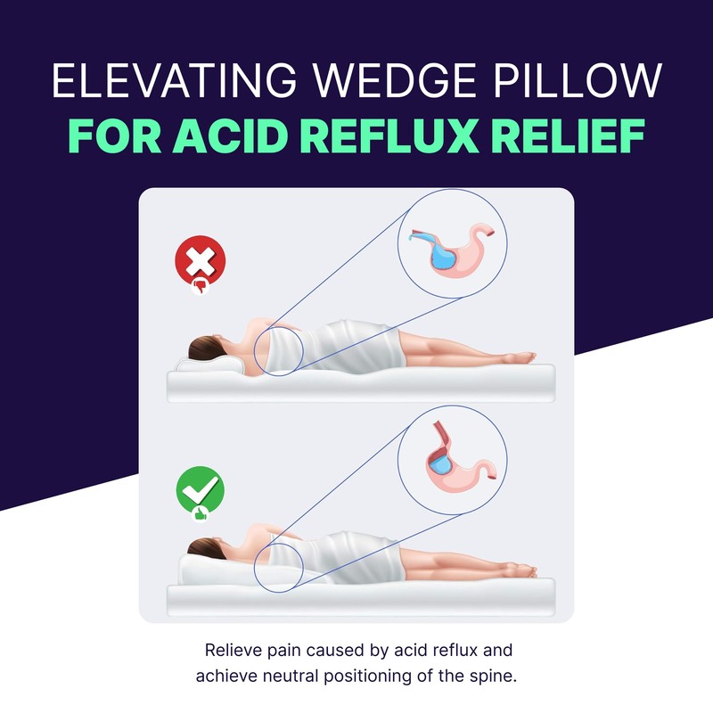 Back Support Systems Acid Reflux Wedge Pillow for Sleeping or
