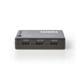 NEDIS HDMI Schalter | 3-Port | 4X HDMI Ausgang | 1x HDMI Ausgang | 1080p | 3.4 Gbps | ABS | Schwarz, 5-Port, VSWI3455BK