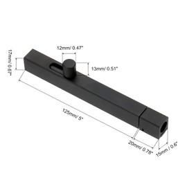 PATIKIL Gear Handle French Door Lock, 6 Inch Aluminum Alloy Barrel Bolt Latch Security Slide Door Deadbolt Lock with Screws for Inside Bedroom Door Cabinet Safety, Black