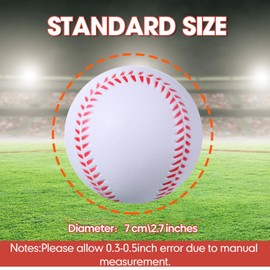 Wettarn 36 Pieces Foam Training Baseballs PU Softballs Practice Baseballs 2.7 Inches Teenager Balls Soft Balls for Kids Youth Boys Girls Sports Indoor Outdoor Supplies (White)