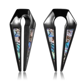 KUBOOZ Ear Weight Black Plugs and Tunnels Piercing Gauges Earrings Hanger 0g Heavy Stretchers 1 Pair Gift Jewelry