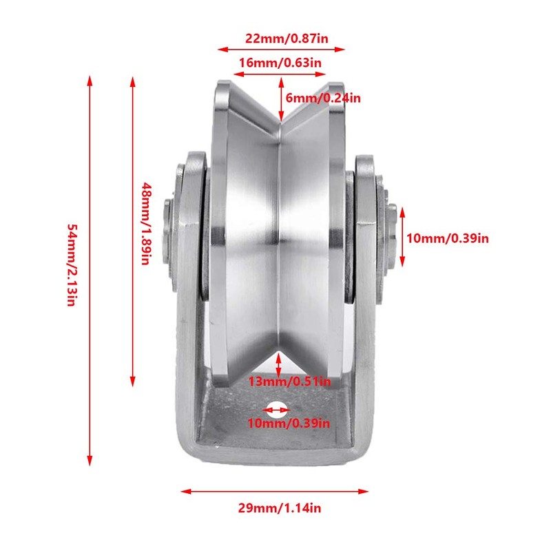 2in V Groove Wheel Stainless Steel Groove Wheel Heavy Duty