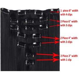 7Pcs 16 Clips 23"-24" Thick Curly Straight Full Head Clip in on Double Weft Hair Extensions