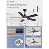 ZMISHIBO 44" Ceiling Fans with Lights, Black Modern Ceiling Fan