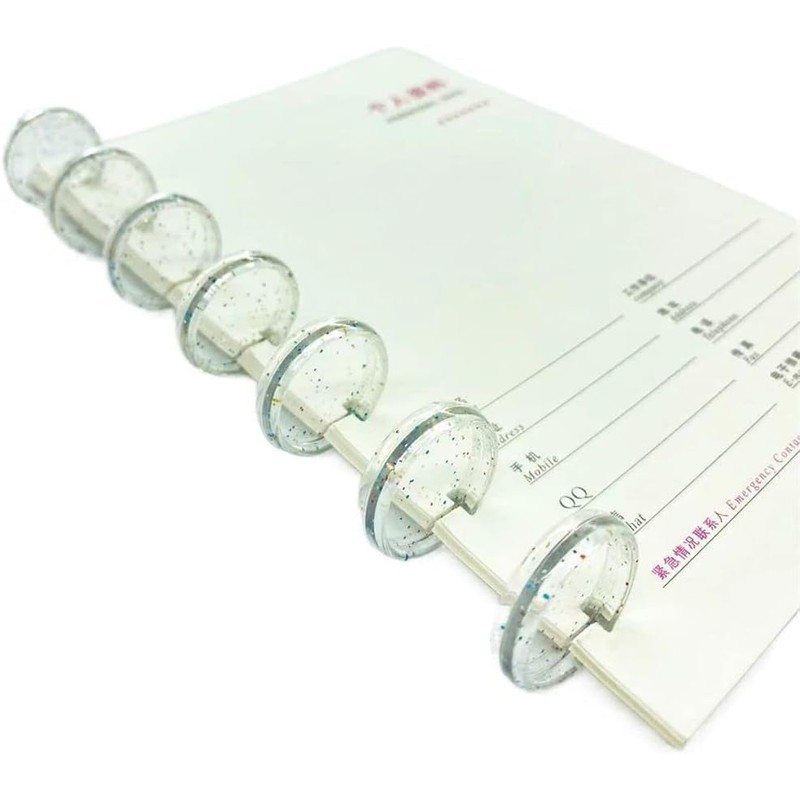10 Pcs 24mm Heart Binder Rings Loose Leaf Binder Ring,Plastic