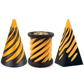 Impossible Cone Spiral Fidget Toy, 3D Printed Illusion Sculpture, Mini Vortex Thread Pyramid