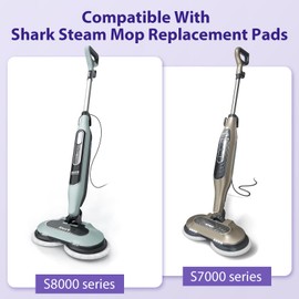BIHARNT 12 Pack Microfiber Steam Mop Pads Replacement Compatible with Shark Steam and Scrub Steam Mop S8001 S8201 S8201UK S8201UKCP S6002UK S7201UK