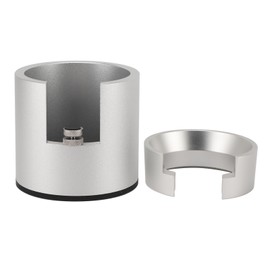 Coffee Portafilter Holder with Dosing Funnel 58mm Aluminum Alloy Round Coffee Machine Portafilter Tamping Stand for Home Bar Silver