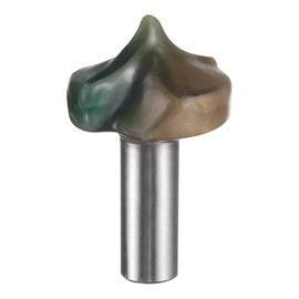 sourcing map Point Cutting Roundover Router Bit 11/16" Radius 1/2" Shank 1-3/8" Cutting Diameter 2 Flute Round Over CNC Router Bit for 2D and 3D Carving Woodworking Engraving Tool