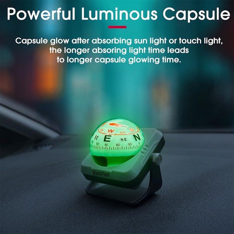 KanPas V-39-L Dashboard Ball Compass for Car with Double Dials