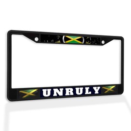Fastasticdeals Metal Insert License Plate Frame Unruly Jamaican Jamaica A Weatherproof Car Accessories Black 2 Holes Solid Insert