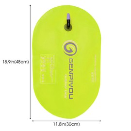 Swimming Buoy - LULUWA Inflatable Wild Swimming Fin for Open Water Sports Racing Training with High Visibility (Green)
