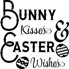 Bunny Kisses and Easter Wishes Vinyl Decal Sticker for Car/Window/Wall (Purple Gloss)