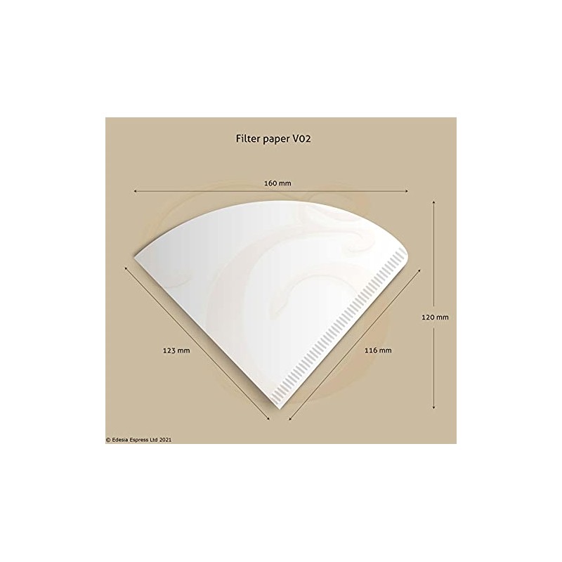 500 Size V02 White Coffee Filter Papers, Compatible with Hario