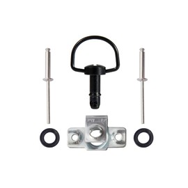 Oldbones Motorcycle Race Fasteners Quick Release D-Ring 1/4 Turn Race Fairing Fasteners Rivet Type B 19mm (10 Pack) Dark Black