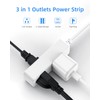 Flat Plug Extension Cord with 3 Outlets - 6 ft