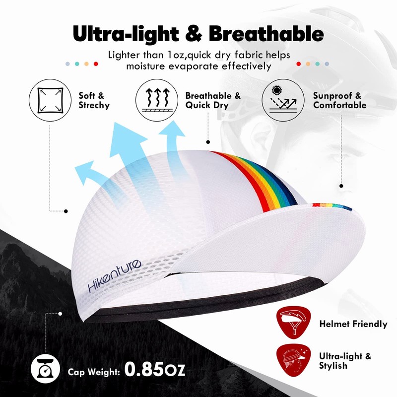 HIKENTURE Cycling Cap for Men and Women,Bike Hat with Visor