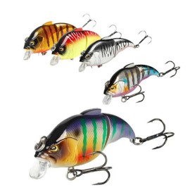 5 Pack Glide Bait Set for Bass Topwater Fishing Lures with Square Bill Crankbait Surface Hard Lure Jointed Swimbait Hooks for Freshwater Saltwater Trout Walleye Pike