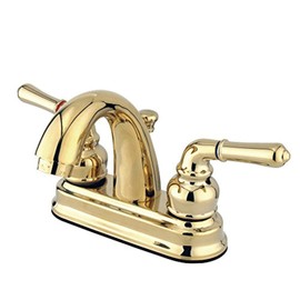 Kingston Brass GKB5612NML Naples 4" Centerset Bathroom Faucet, Polished Brass
