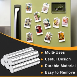 TRYMAG Small Magnets, 70Pcs Tiny Mini Rare Earth Magnets, Multi-Use Durable Little Neodymium Magnets for Fridge, Premium Cylinder Office Magnets for Whiteboard, Crafts, School，Round Button Magnets