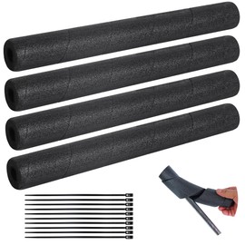 4 Pack Pipe Insulation Foam Tube, 15.74 Inch Black Pool Noodles Foam Snake Pipe Wrap Protection Multi-Purpose Soft Foams Tubing for Winter Water Pipes and Outdoor Indoor Swimming Pool Handle