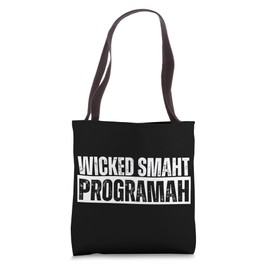 Wicked Smaht Programah Wicked Smart Programmer Distressed Tote Bag