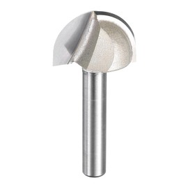 HARFINGTON 1pcs Router Bit Core Box 1/4 Shank 7/8 Inch Cutting Dia. Round Nose Router Bit 1 Flutes Carbide Cove Box Cutter for Carpentry Woodworking Milling Cutter Tool
