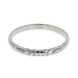 Frigotine Chunky Silver Snake Chain Bangle Bracelet for Woman, Stainless Steel Flexible Stretch Bracelets 8mm Wide Stackable Bangles Trendy Jewelry Gifts