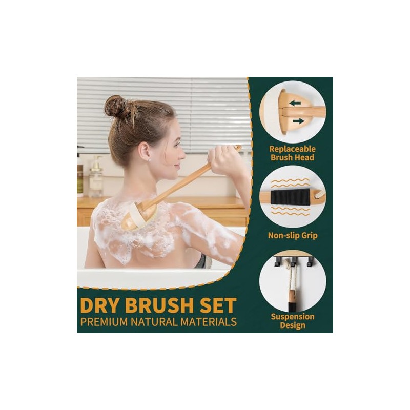 DEBETOOL Dry Brush Set for Body & Face - Dry