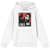 Bioworld Ghostface Call Me Long Sleeve Men's White Hooded Sweatshirt-Medium