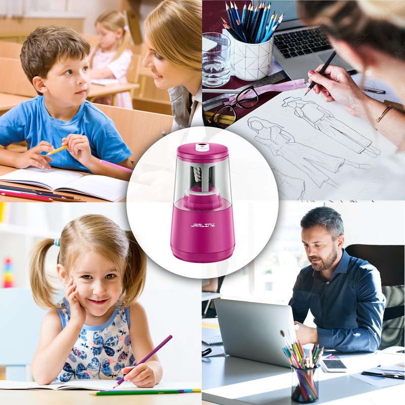 JARLINK Electric Pencil Sharpener, Heavy-Duty Helical Blade to Fast Sharpen,